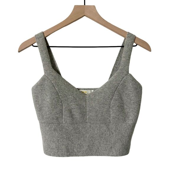 Anthropologie Maeve The Cashmere Collection Cashmere Crop Top Gray Size Small - Picture 1 of 4